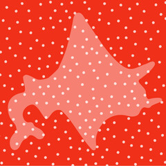 Snowy background with Hokkaido silhouette - Vector