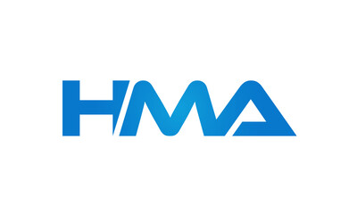 HMA letters Joined logo design connect letters with chin logo logotype icon concept