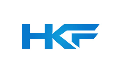 HKF letters Joined logo design connect letters with chin logo logotype icon concept