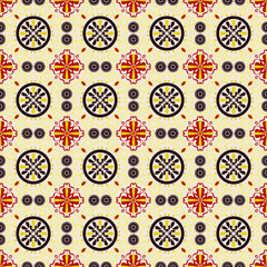 Seamless Background Retro Garden Nature Aboriginal Floral Pattern Art