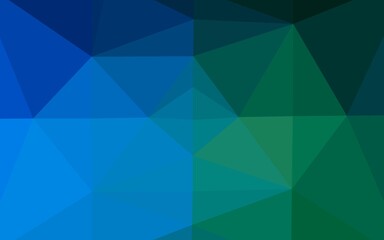 Dark Blue, Green vector low poly layout.