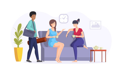 Business people sitting and talking together in meeting room