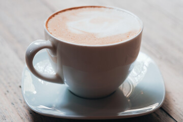 Coffe with milk white cup
