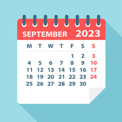 September 2023 Calendar Leaf - Vector Illustration