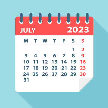 July 2023 Calendar Leaf - Vector Illustration