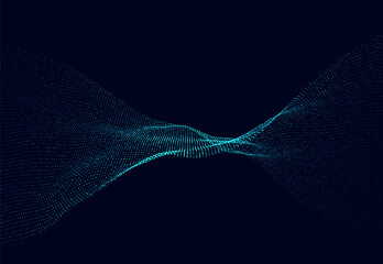 Molecular background with DNA. Network concept. Music sound wave. Big data visualization. Abstract connecting dots on the backdrop.