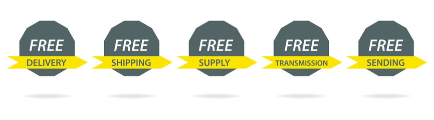 Free shipping  icons set for ecommerce businesses