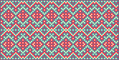 Multicolor truchet tiling connections illustration