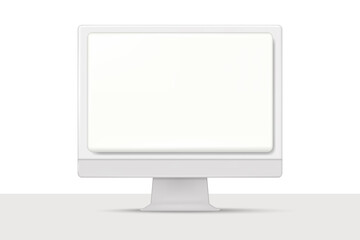 PC monitor with blank screen. Mockup display ,screen and computer vector. Electronic device mockup.