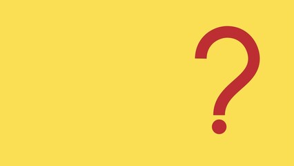 simple red question mark icon with a yellow background. can be used as an icon or to describe something that is not yet known