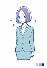 スーツを着た若い女性