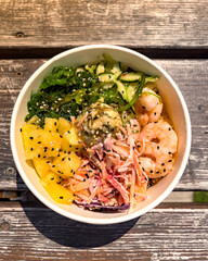 A fresh poke with shrimp