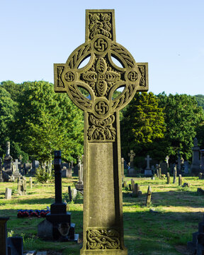 Christian ringed Celtic Crosses can be traced back to mediaeval times and the decorated monuments remain a popular way to mark graves of loved ones today