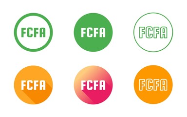 Central African CFA Franc Symbol Icon Set