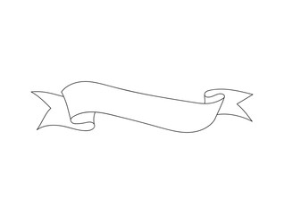 Obraz premium ribbon banner vector outline vintage style Tapes hand drawn