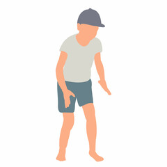 boy in flat design, isolated vector