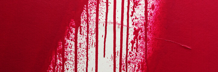 Red paint streaks on the wall. Blood splatters. Red panoramic background