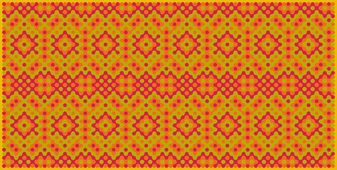 Multicolor truchet tiling connections illustration