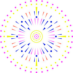 Obraz premium Festive Celebration Party Fireworks Vector Illustration Icon