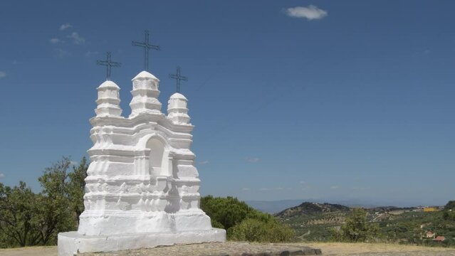 Vicar altar a sunny day, religious monument, Monda, Malaga, Spain