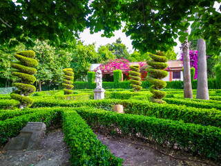 View over the gardens of the Real del Viveros in Valencia, Andalusia Spain