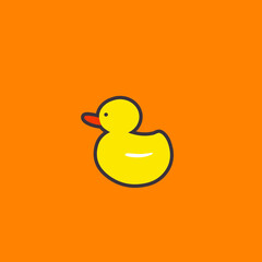 Simple Yellow Duck Logo Illustration
