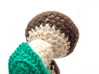 Knitting patterns. Handmade. Mushroom.