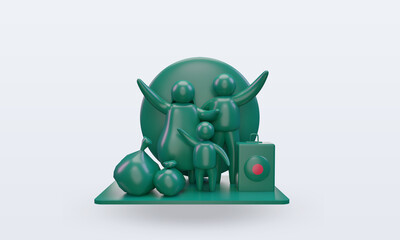 3d world refugee day Bangladesh flag rendering front view