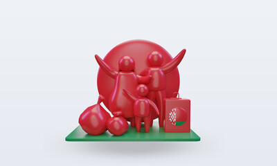 3d world refugee day Belarus flag rendering front view