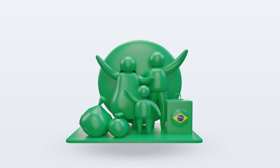 3d world refugee day Brazil flag rendering front view
