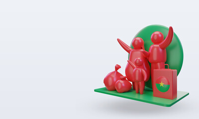Obraz premium 3d world refugee day Burkina Faso flag rendering right view