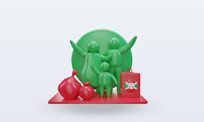 3d world refugee day Burundi flag rendering front view