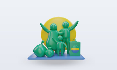 3d world refugee day Gabon flag rendering front view