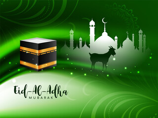 Eid Al Adha mubarak stylish green Islamic background design