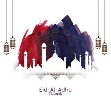 Eid Al Adha mubarak artistic Islamic background design