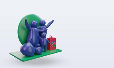 Obraz premium 3d world refugee day Namibia flag rendering left view