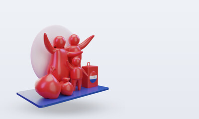 3d world refugee day Paraguay flag rendering left view