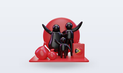 3d world refugee day Timor Leste flag rendering front view