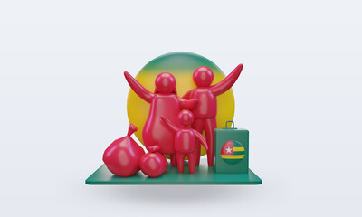 3d world refugee day Togo flag rendering front view