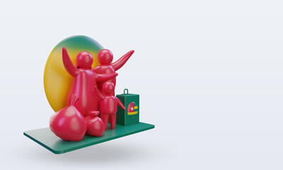 3d world refugee day Togo flag rendering left view