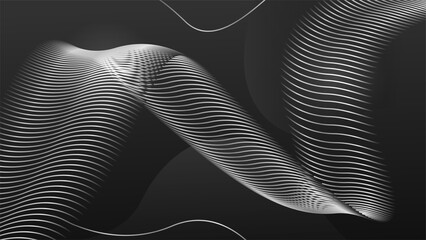 Abstract dark black background illustration with geometric graphic elements