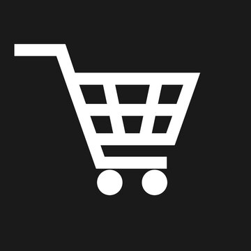Shopping cart icon isolated on a dark background