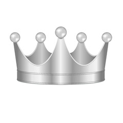 3D silver crown isolated on a white background