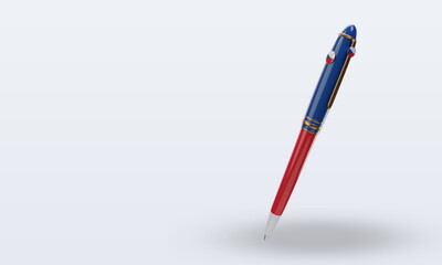 3d ballpoint Czech Republic flag rendering right view