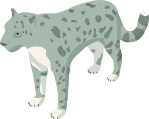 Gray Cat isometric. 3d kitty icon . Vector wild cat illustration.