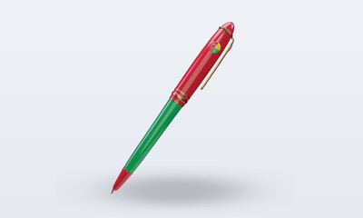 3d ballpoint Guinea flag rendering front view
