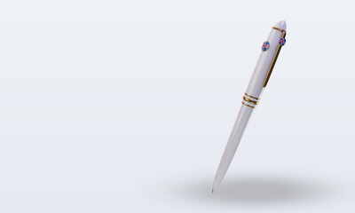 3d ballpoint Iceland flag rendering right view