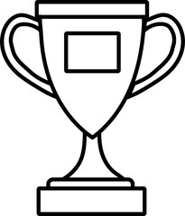 outline winner cup isolated on white background