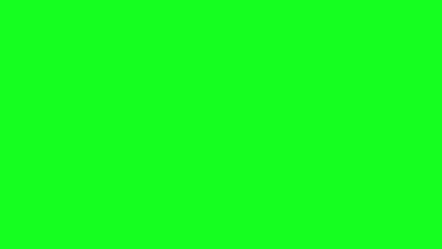 Arrow transition on a green background. Arrow transition with the alpha channel. Key color, color key, alpha channel.