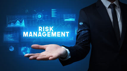 Hand of Businessman holding motivational message